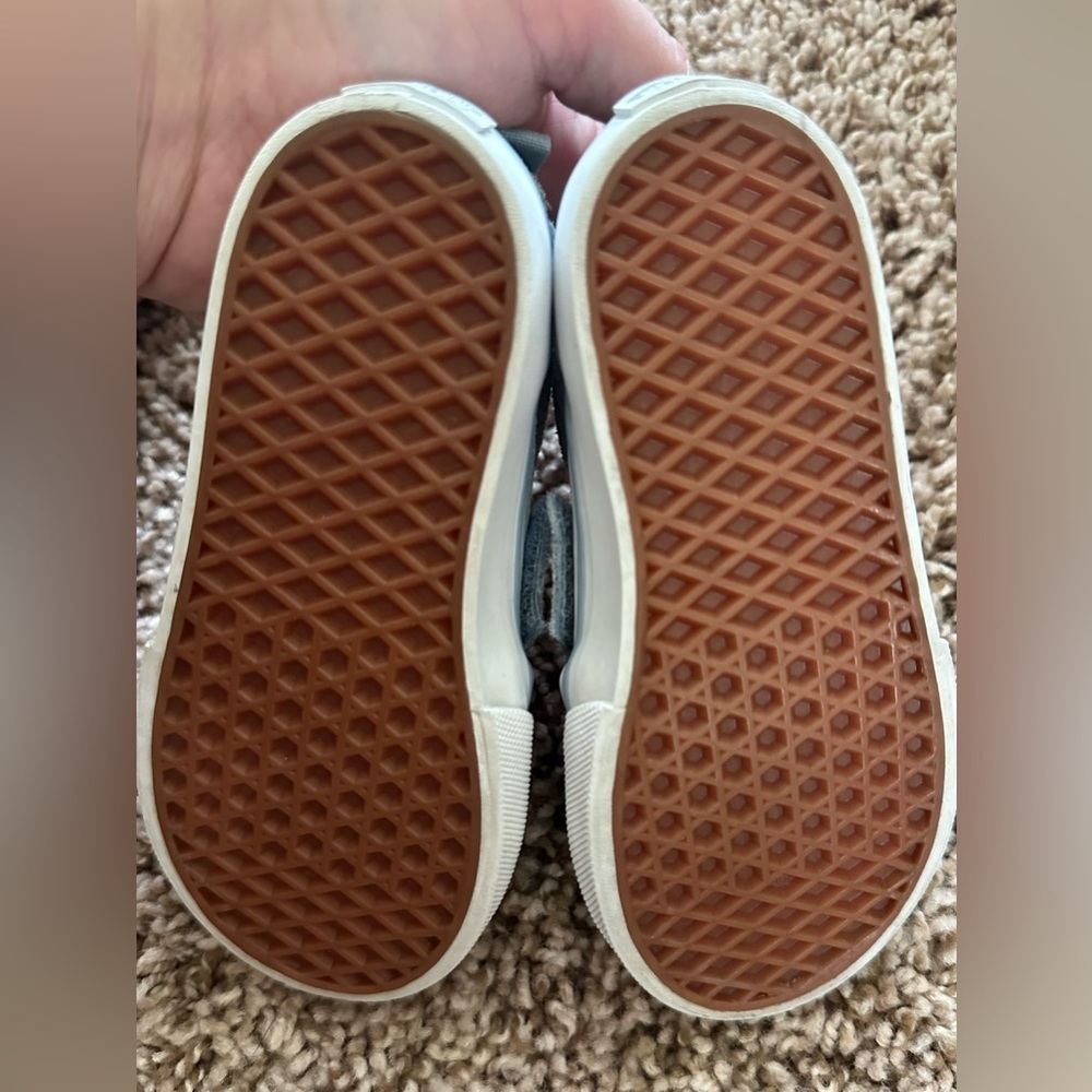 Vans Toddler Slip-On Sneakers, Light Blue Suede, Size 7 - Picture 6 of 8